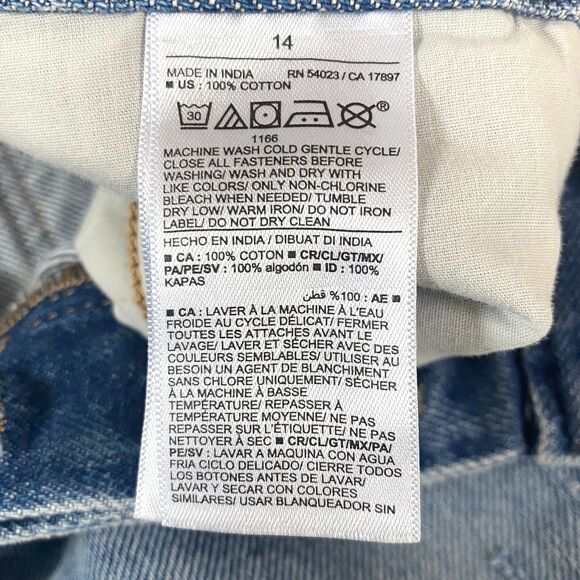 Old Navy High Rise Slouchy Straight Crop Jeans Womens 14 Nessa Frayed Hem NWT - Picture 12 of 16